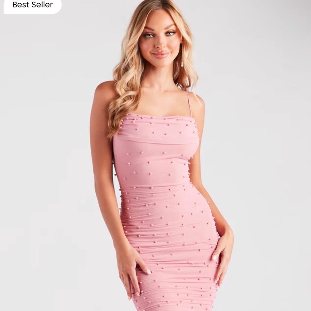 WINDSOR: So Much Class Faux Pearl Midi Dress